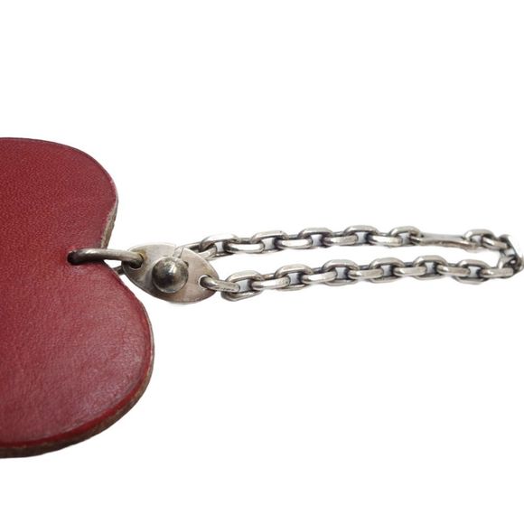 HERMES Fruit Charm Apple Keychain Leather Red 083882 - Picture 5 of 9